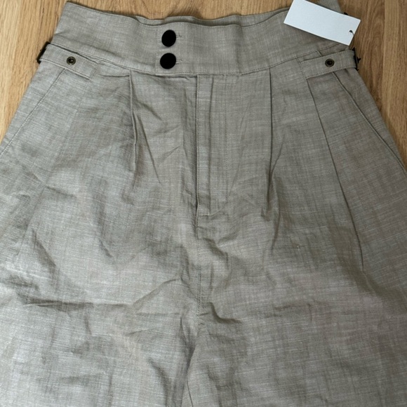 JOIE 100% Cotton Nadia Pants in Oatmeal Light Academia Pleated Size 0 NWT - Picture 7 of 11